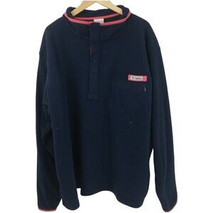 Columbia PFG Fleece Pullover 1/4 Snap Blue Jacket Size 3X Blue Harborside Pocket